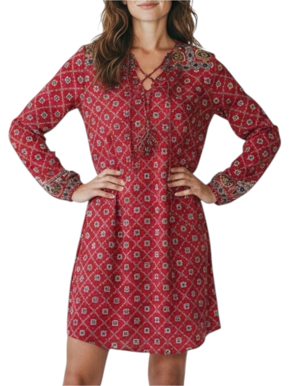 NANETTE LEPORE Patterned Long Sleeve Dress Size Large -- STUNNINGLY BEAUTIFUL!